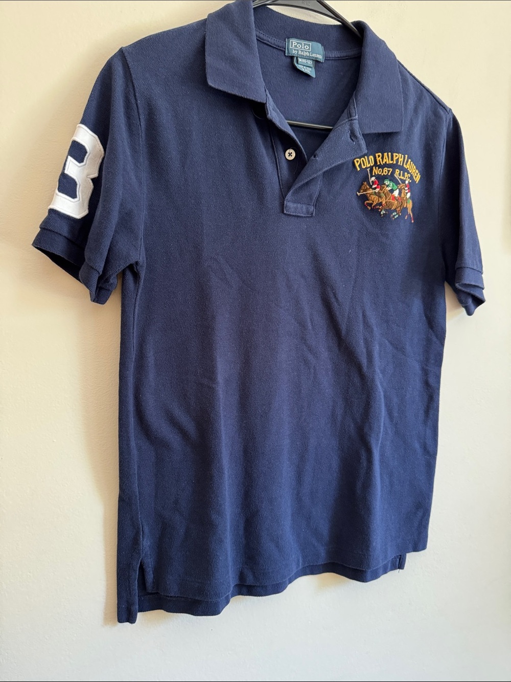 Ralph Lauren Navy Polo with Embroidered 3 horse crest